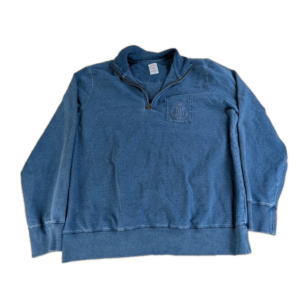 Brooks Brothers Sweater 1/4 Zip Pullover Knit Mens XL Nautical Logo Anchor ⚓